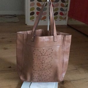 🎄🎁 Orla Kiely Laced Stem Leather Willow Tote